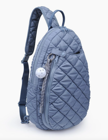 Match Point - Quilted Puffer Pickleball & Paddle Tennis Sling Backpack - NY Gift Boutique