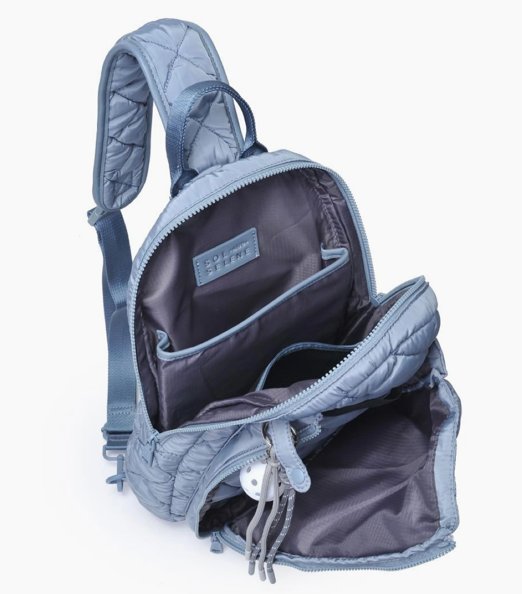Match Point - Quilted Puffer Pickleball & Paddle Tennis Sling Backpack - NY Gift Boutique