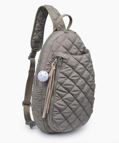 Match Point - Quilted Puffer Pickleball & Paddle Tennis Sling Backpack - NY Gift Boutique