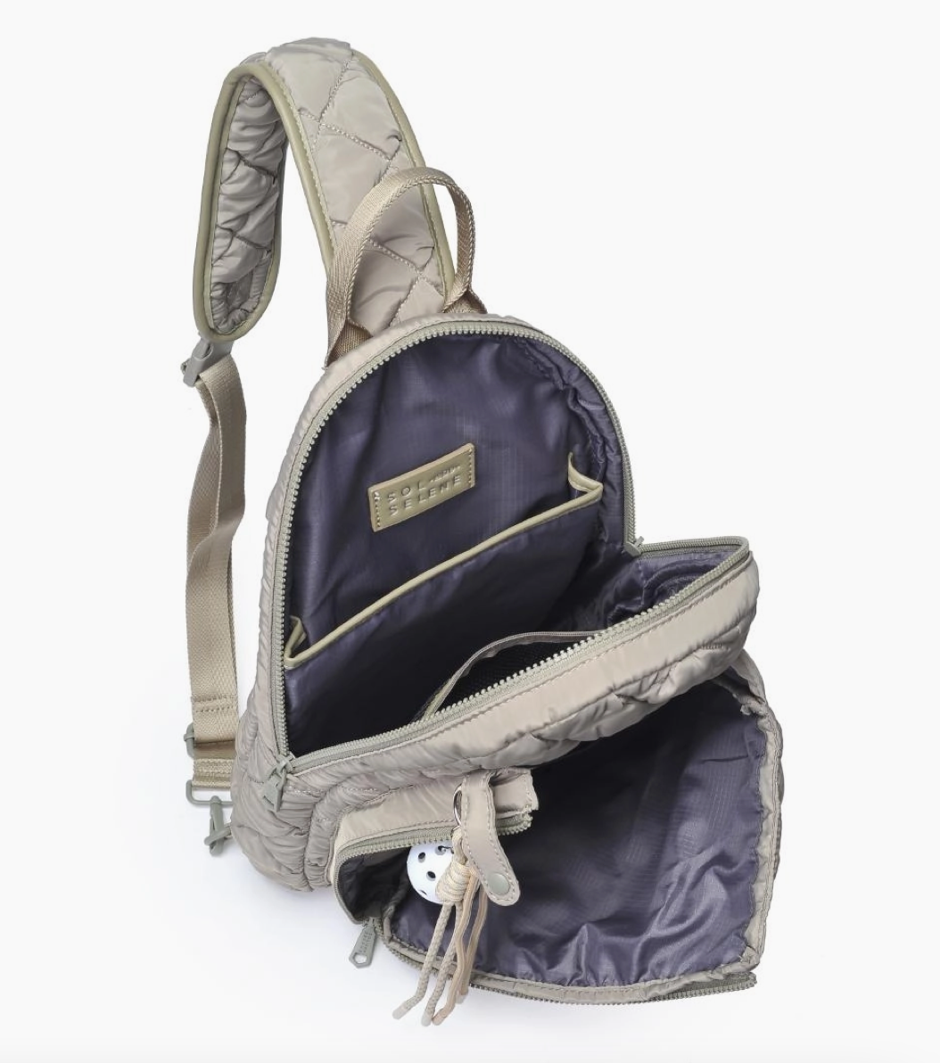 Match Point - Quilted Puffer Pickleball & Paddle Tennis Sling Backpack - NY Gift Boutique