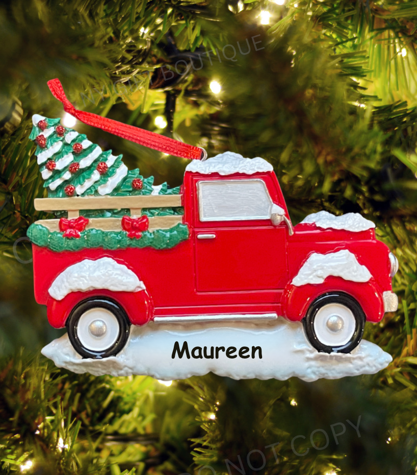 Red Truck Personalized Ornament