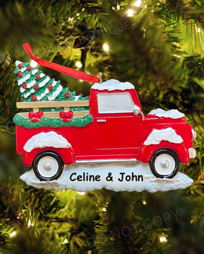Red Truck Personalized Ornament