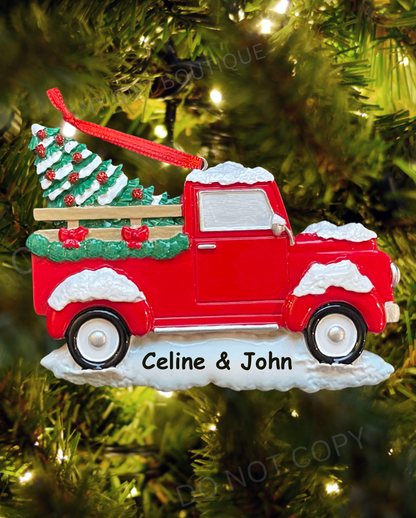 Red Truck Personalized Ornament