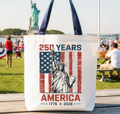 Statue of Liberty US Flag 250 Years Tote Bag