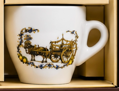 Sicily Collection 2.75oz. Porcelain Espresso Set of 6 Cup & Saucers