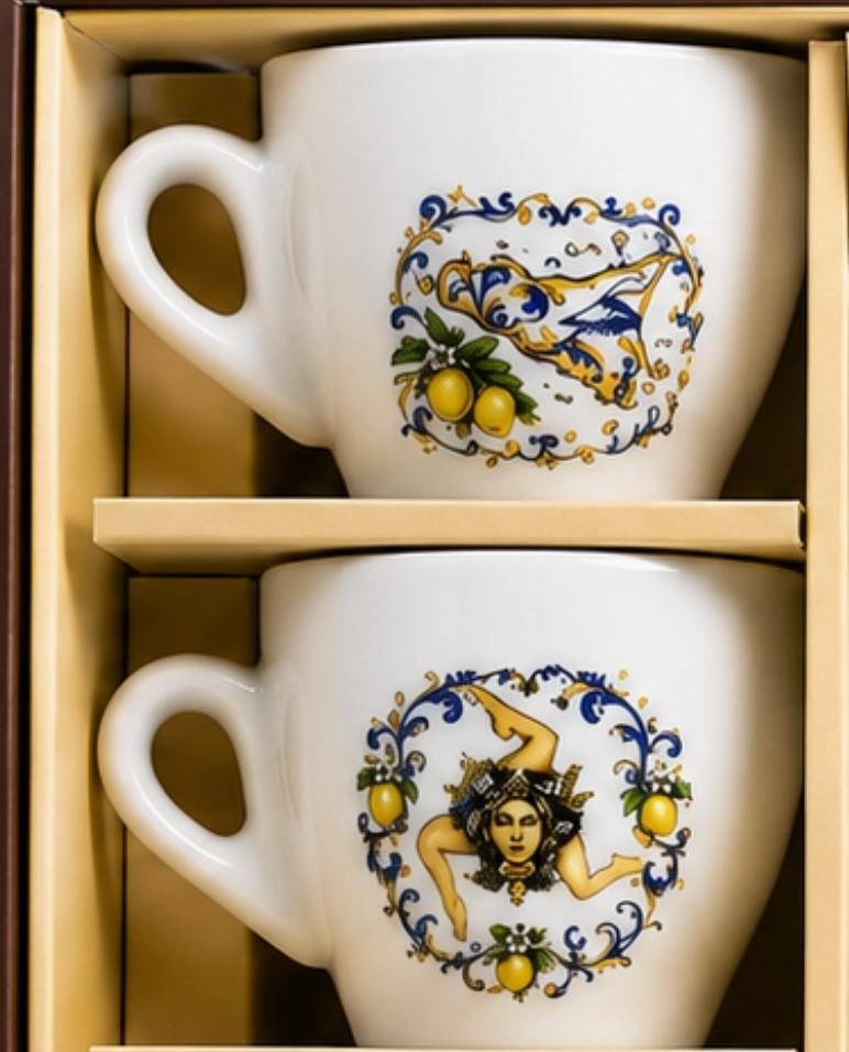 Sicily Collection 2.75oz. Porcelain Espresso Set of 6 Cup & Saucers