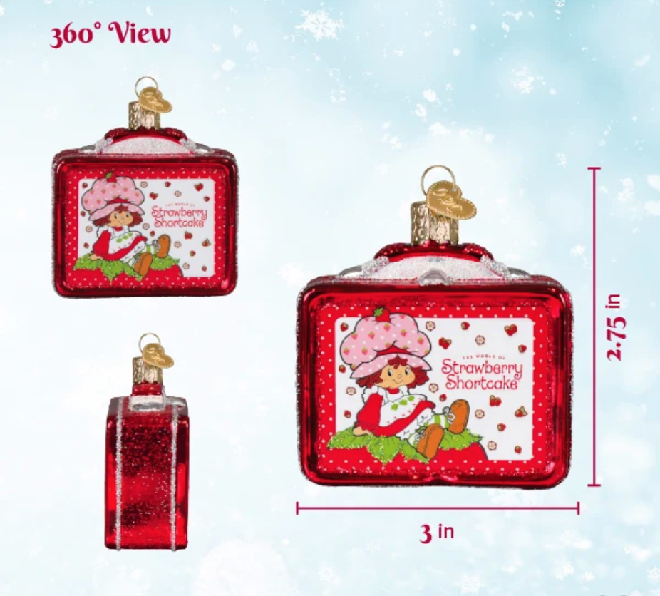 Strawberry Shortcake Lunchbox Glass Ornament