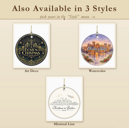 Boston Christmas 2026 Keepsake Ornament – 3 Styles