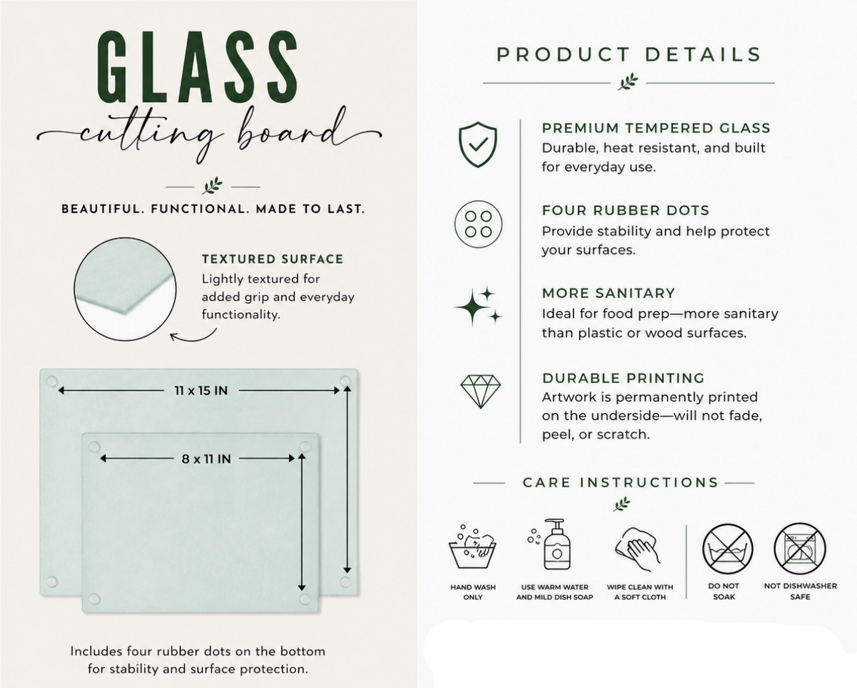American Flag Tempered Glass Cutting & Serving Board – 2 Sizes | Made to Order - NY Gift Boutique