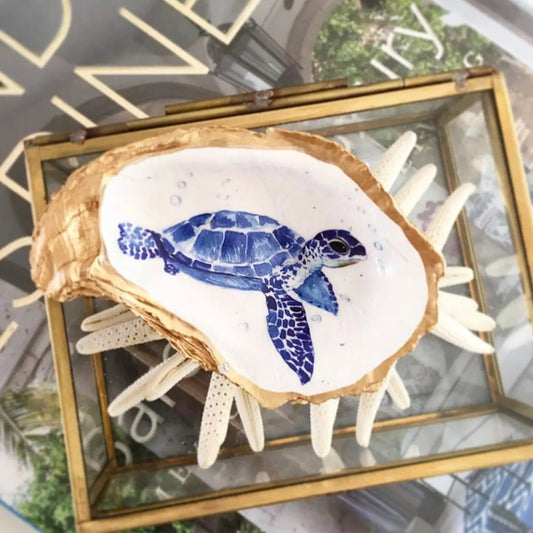 Sea Turtle Oyster Shell Plate 