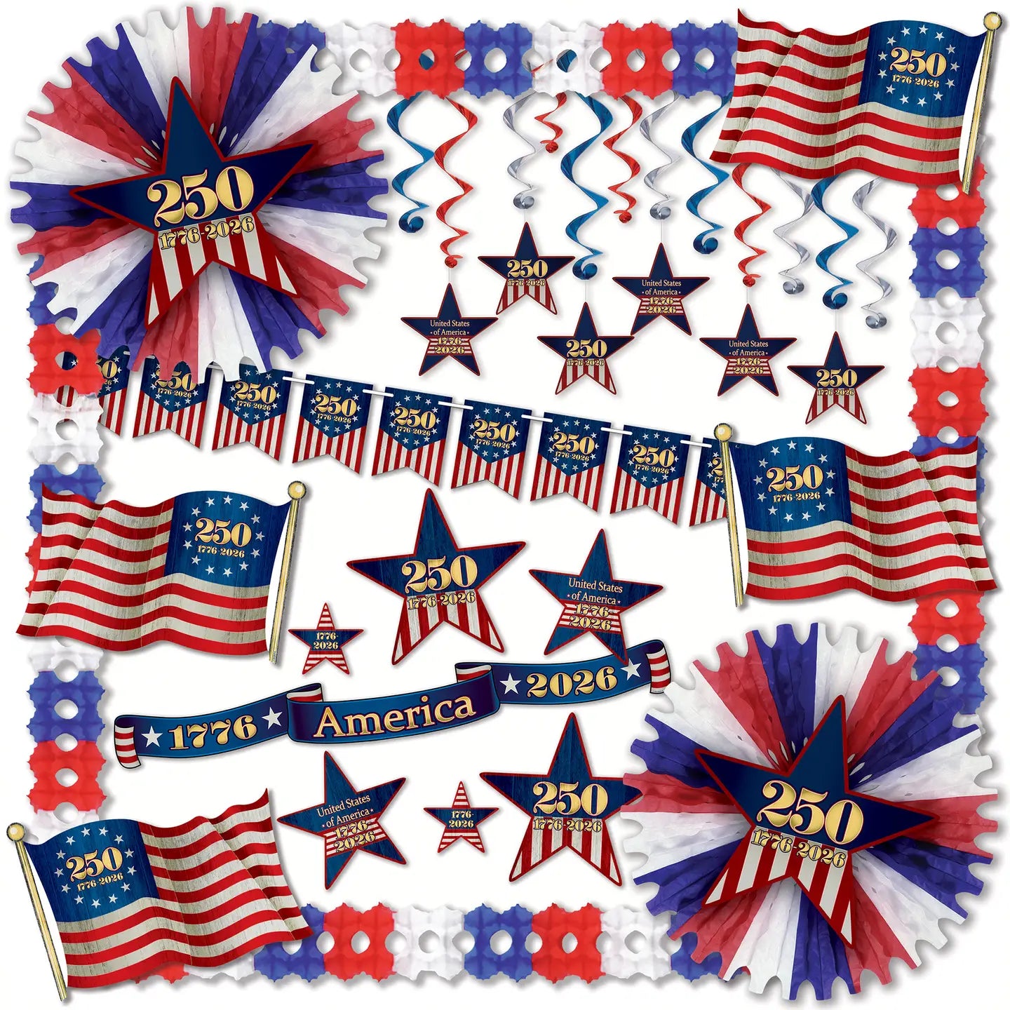 Semiquincentennial of America Decorating Kit, 30 Pcs - PRE-ORDER