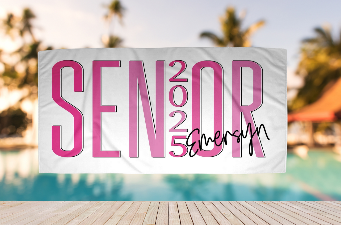 Senior 2025 Personalized Beach Towel