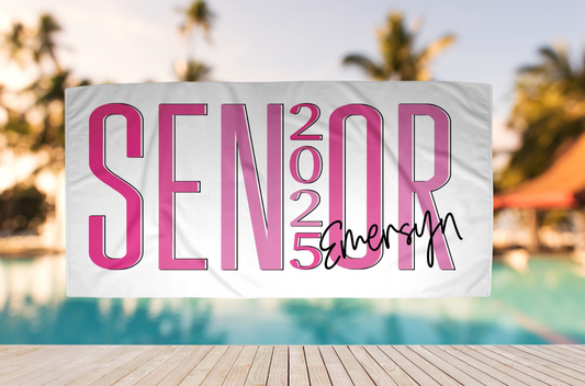 Senior 2025 Personalized Beach Towel