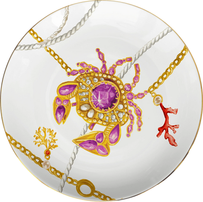 Set of 6 Porcelain Dessert Plates - Portofino