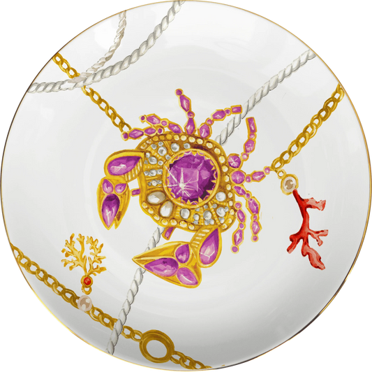 Set of 6 Porcelain Dessert Plates - Portofino