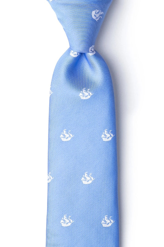 Ships Ahoy Tie By Wild Ties - Light Blue Microfiber
