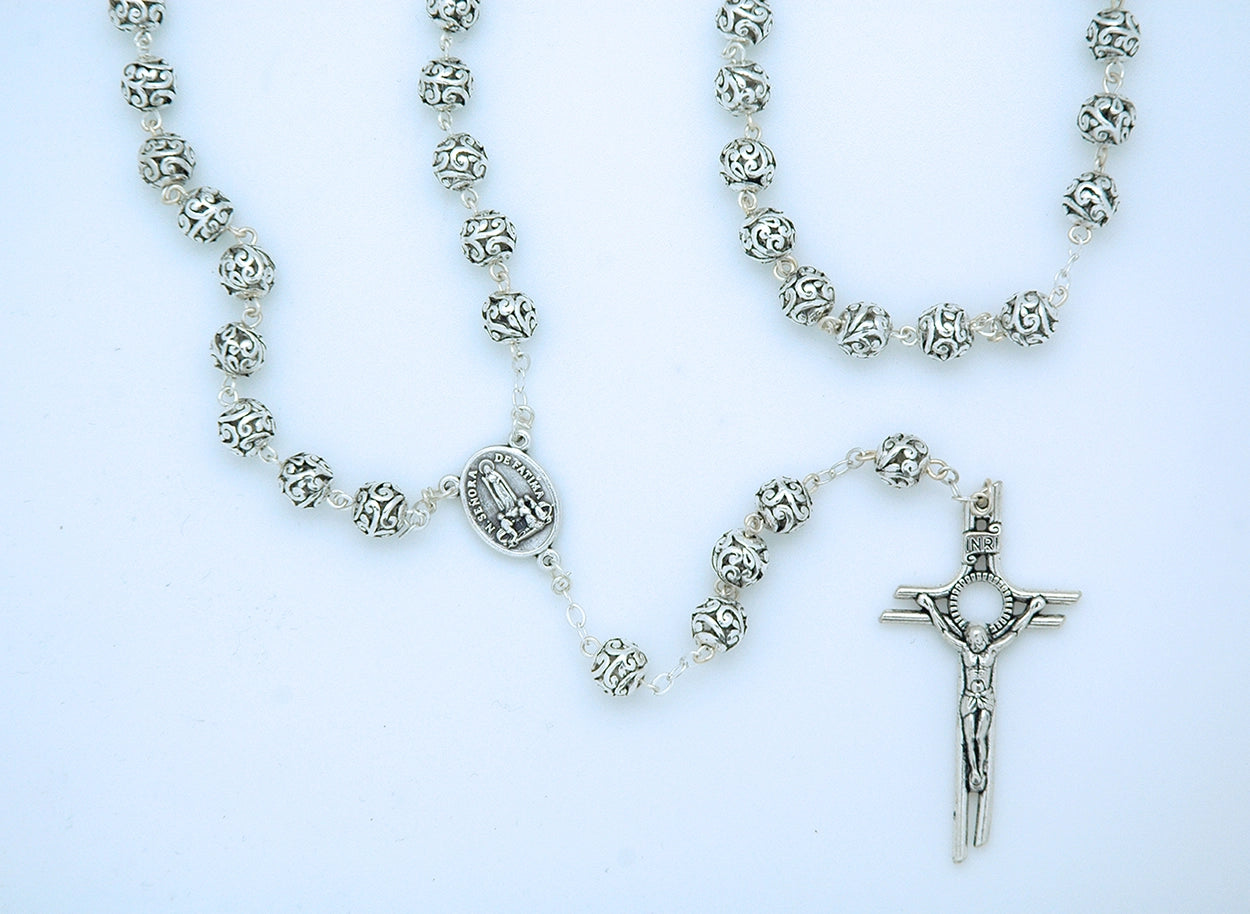 Silver Filigree Rosary
