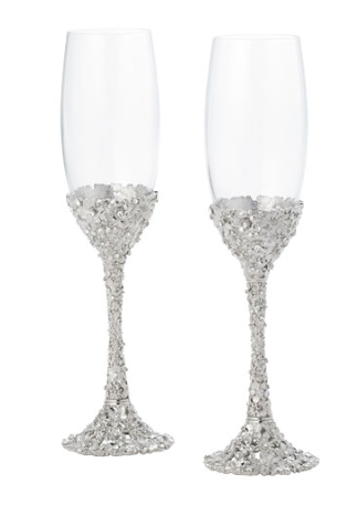 Silver Everleigh Toasting Flute Set of 2 by Olivia Riegel