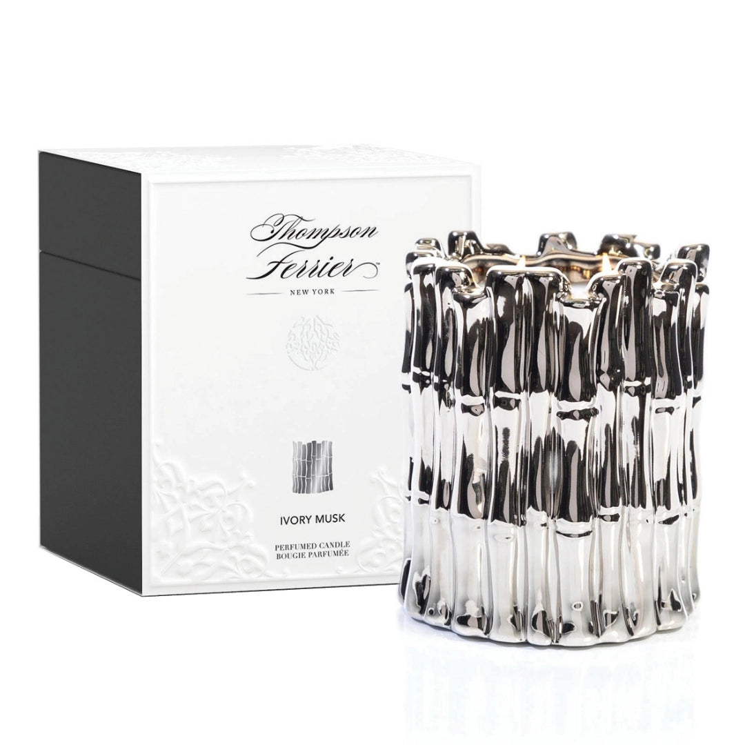 Silver Sagano Bamboo Candle