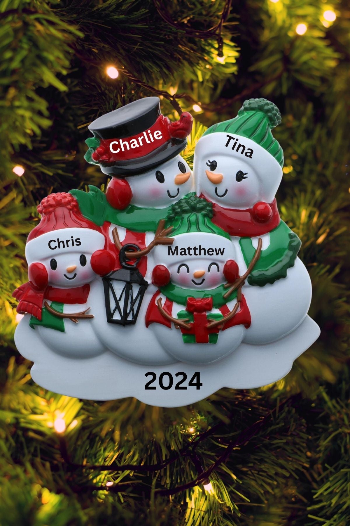 Snowman Family Personalized Ornament