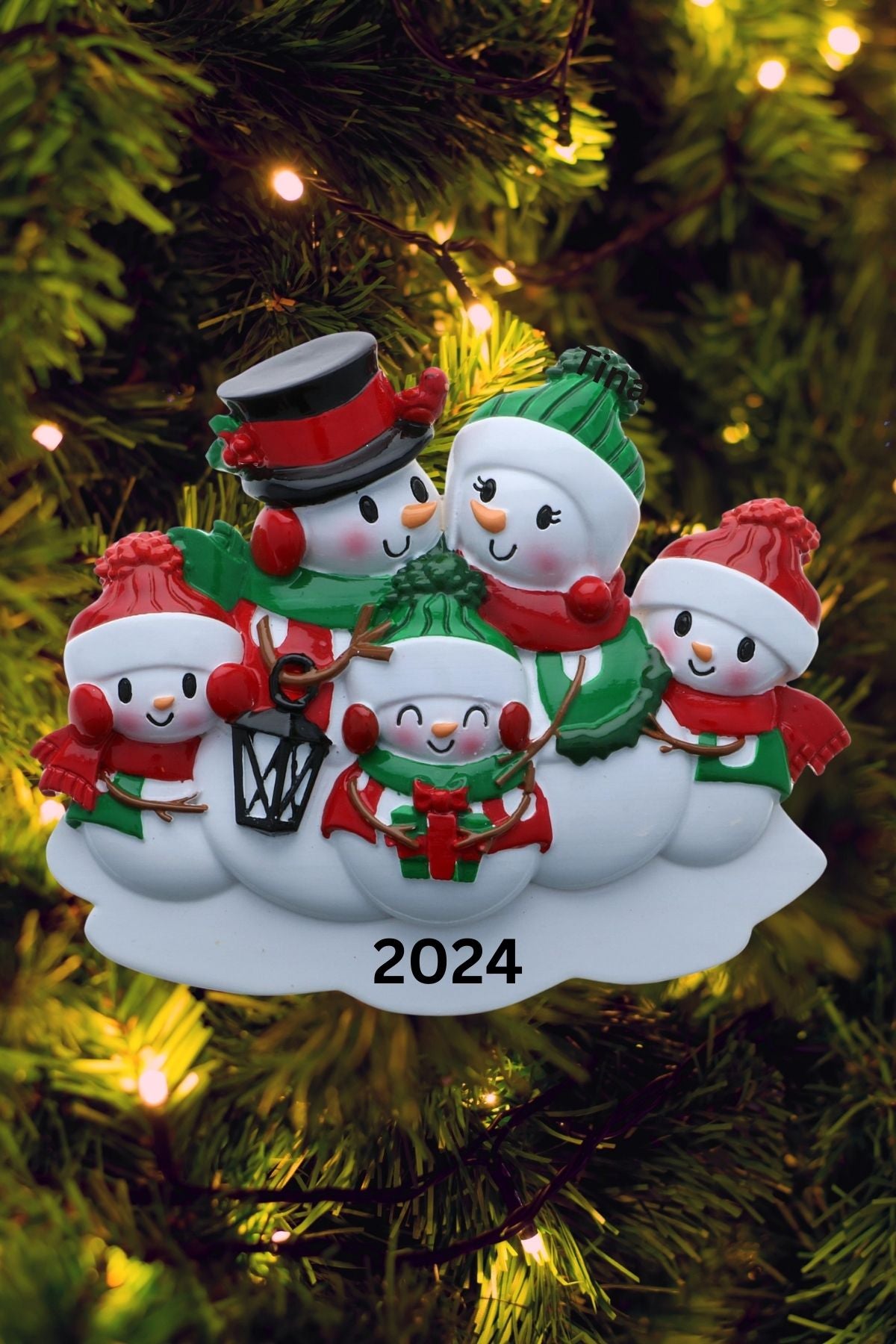 Snowman Family Personalized Ornament