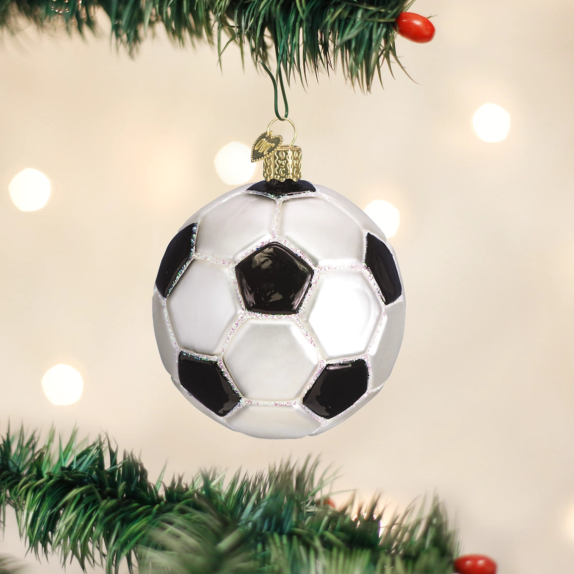 Soccer Ball Blown Glass Ornament