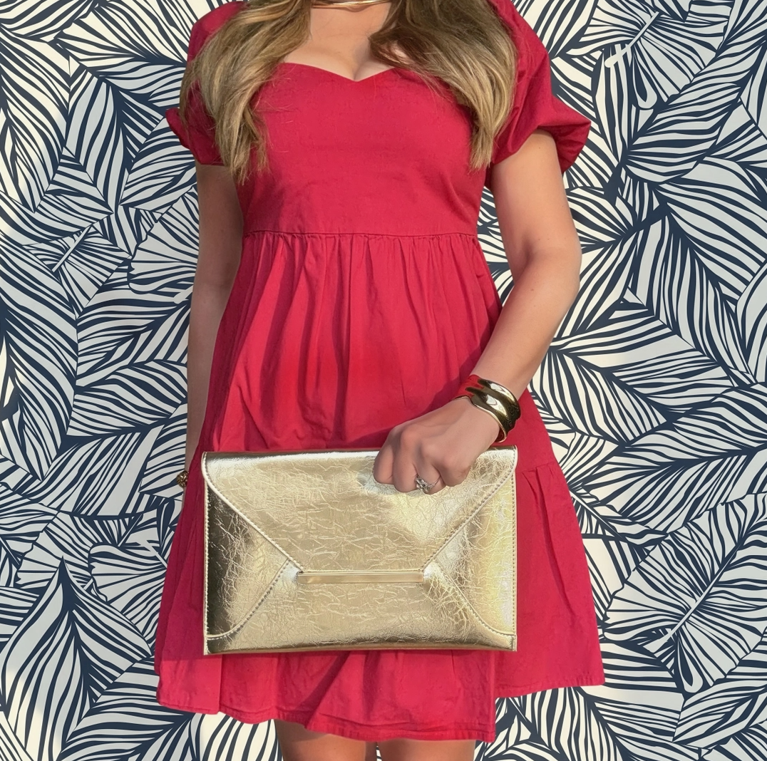 Society Clutch- Textured Gold - NY Gift Boutique