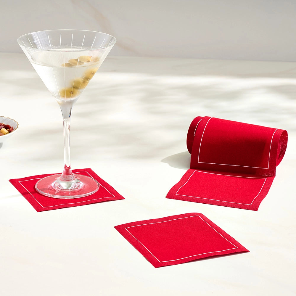 Solid Red Carpet Cocktail Napkin