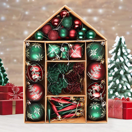 Sophisticated Red and Green Ornament Ball Bundle