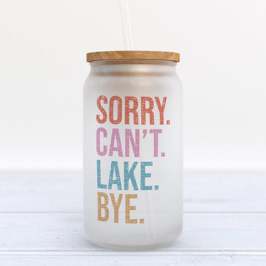 Sorry Lake Life Custom Town Frosted Glass Tumbler