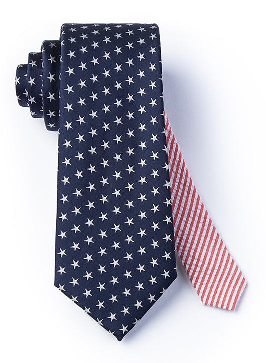 Stars & Stripes Tie By Wild Ties - Navy Blue - NY Gift Boutique