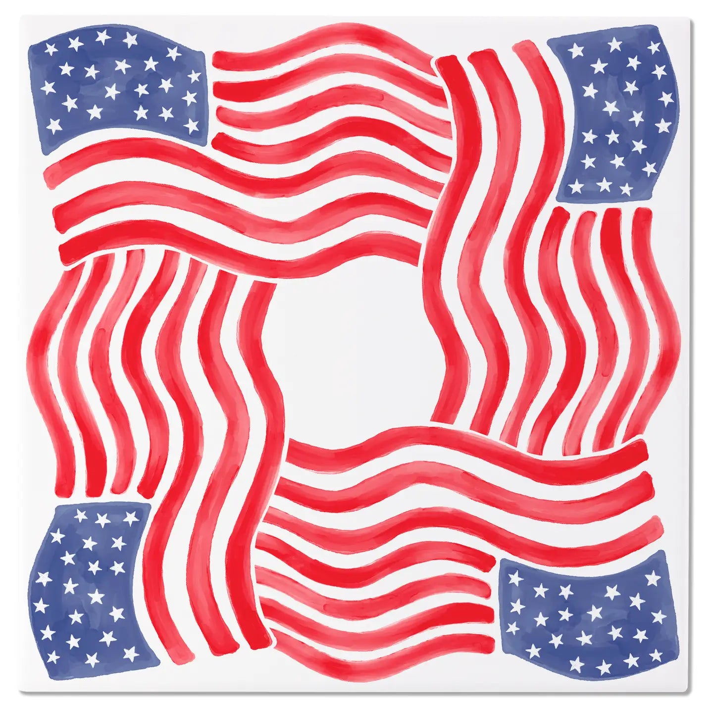 Stars & Stripes 8" Square Ceramic Trivet
