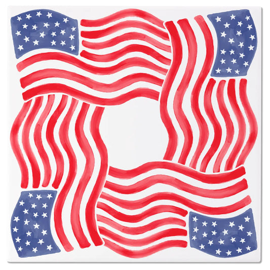 Stars & Stripes 8" Square Ceramic Trivet