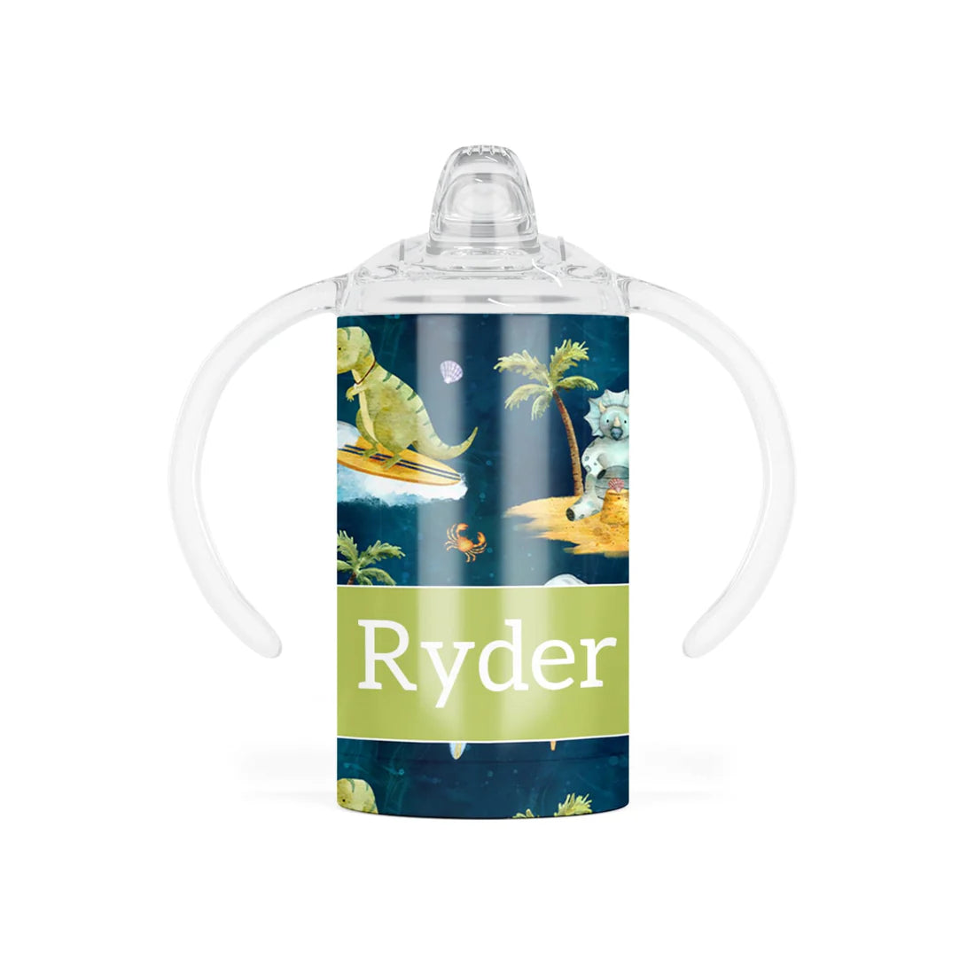 Dinosaurs Personalized Sippy 12 oz Tumbler