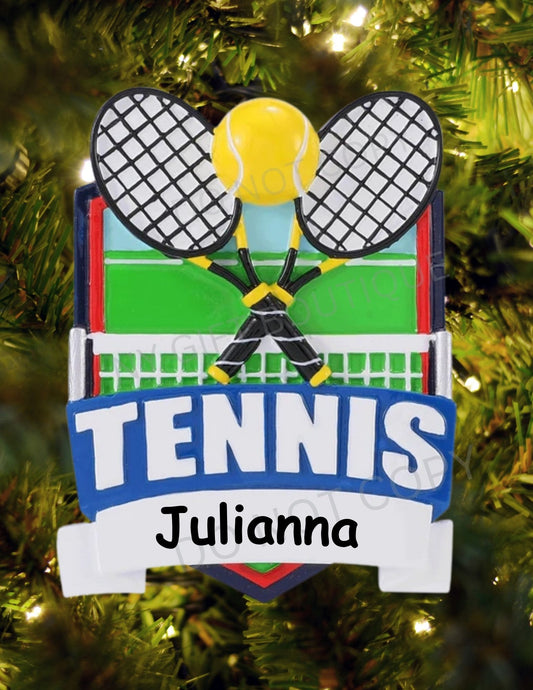 Tennis Shield Personalized Ornament