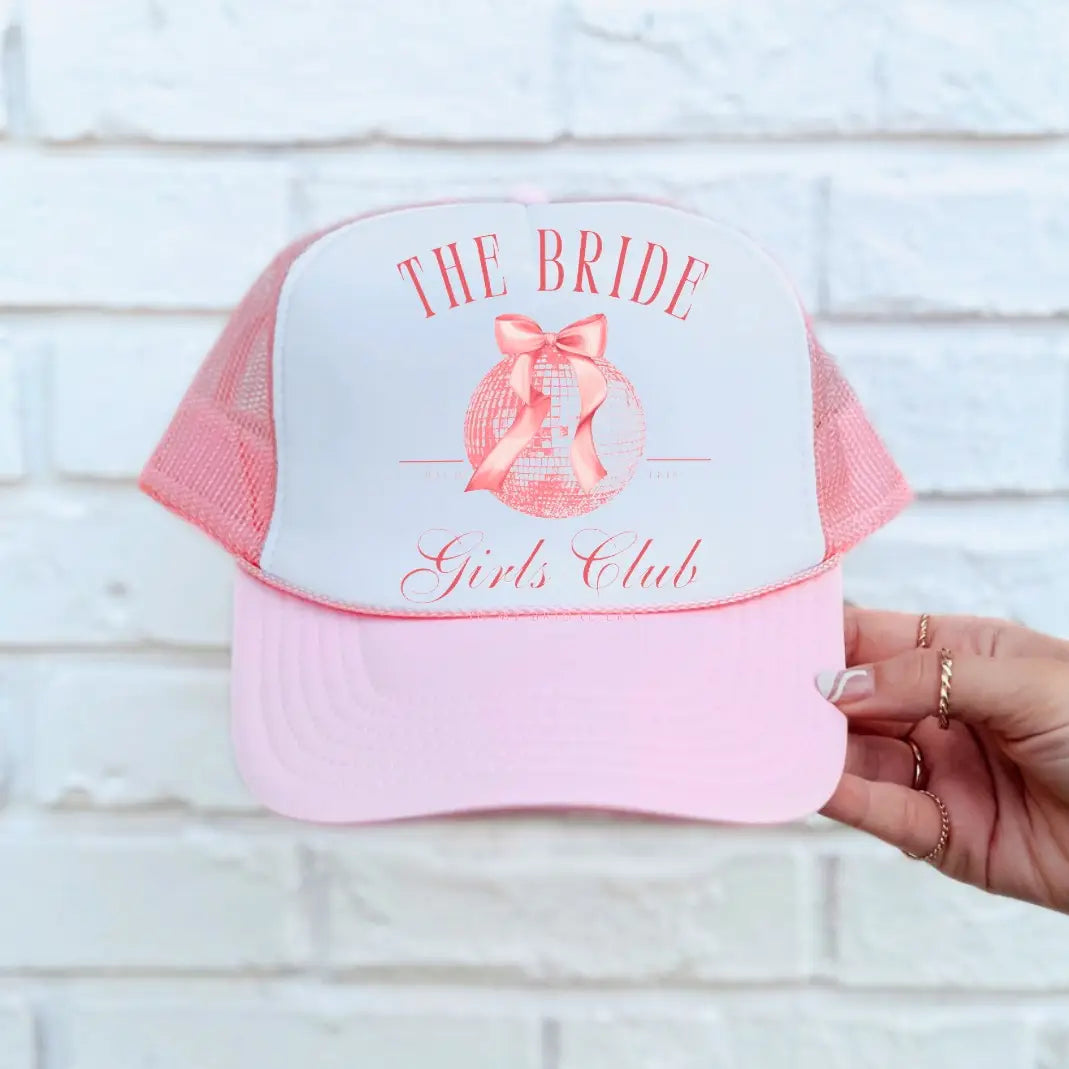 The Bride Girls Club Trucker Hat - Bachelorette Coquette Bow