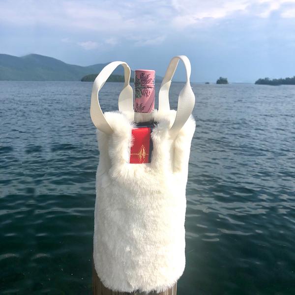 The Rowling Faux Fur Wine Tote - Assorted Colors