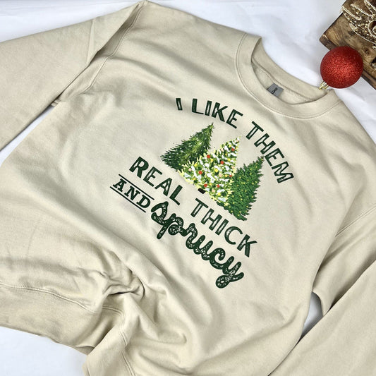 Thick and Sprucy Adult Christmas Shirt