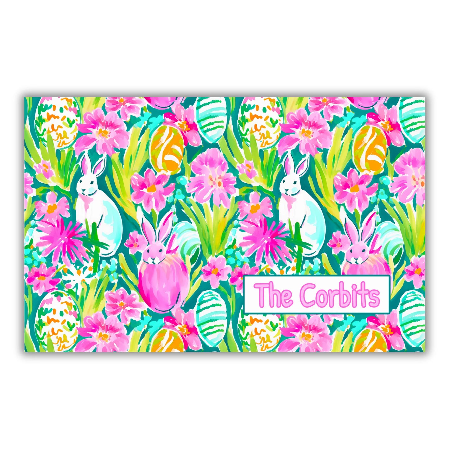 Tropical Bunnies Door Mat