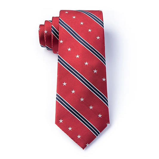 USA Stripe Tie By Wild Ties - Red Microfiber - NY Gift Boutique