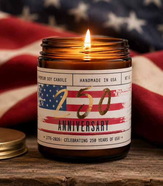 USA 250 Year Anniversary Candle - Soy Wax - Made in USA