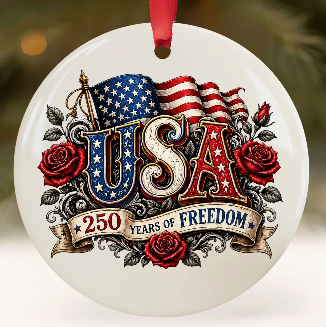 USA 250th Anniversary Commemorative Ornament – 1776–2026