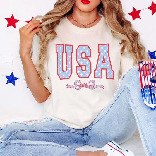 USA with Bow Graphic T-Shirt