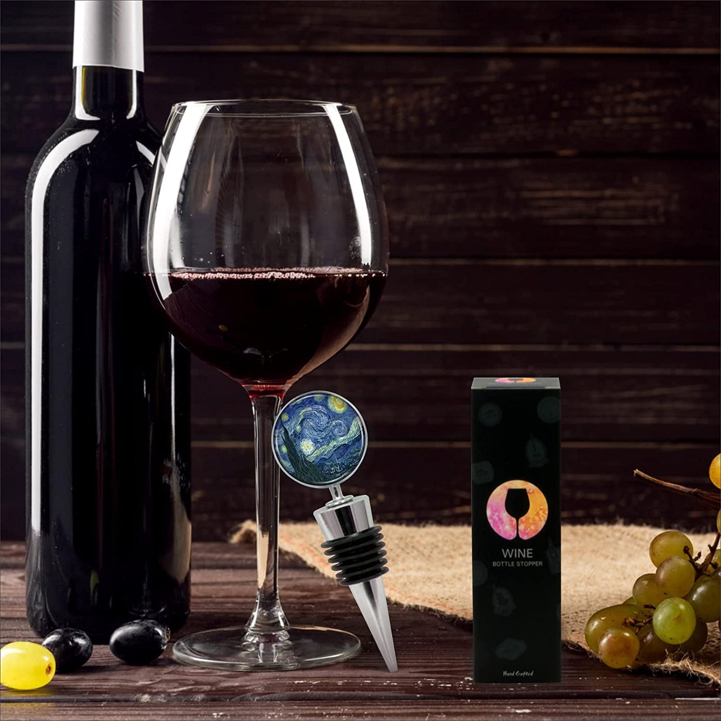 Van Gogh Starry Night Wine Bottle Stopper in Gift Box