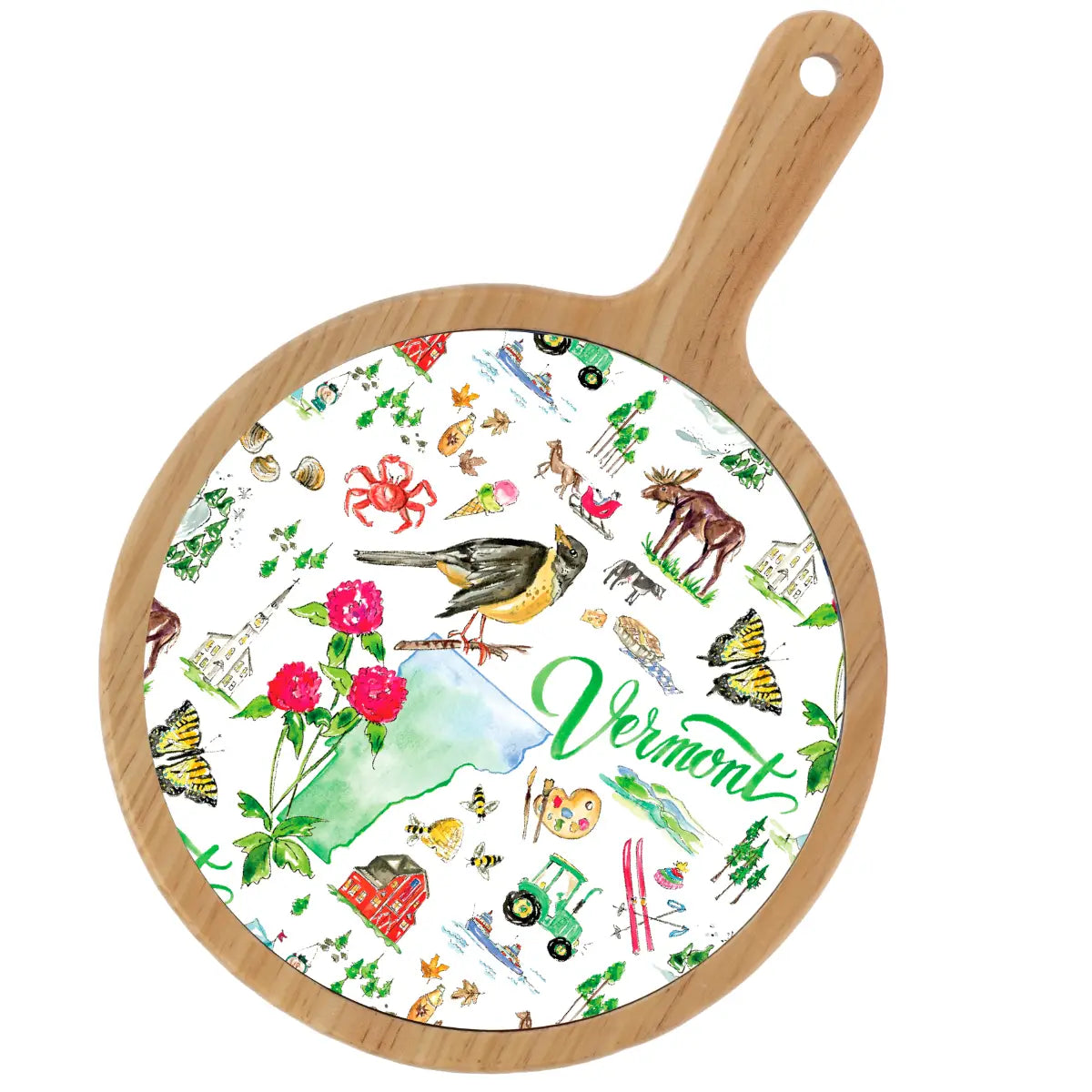 Location Themed Bamboo Cheese Board - Boot Scootin Bamboo & Ceramic Cheese Board Preorder ships March 3