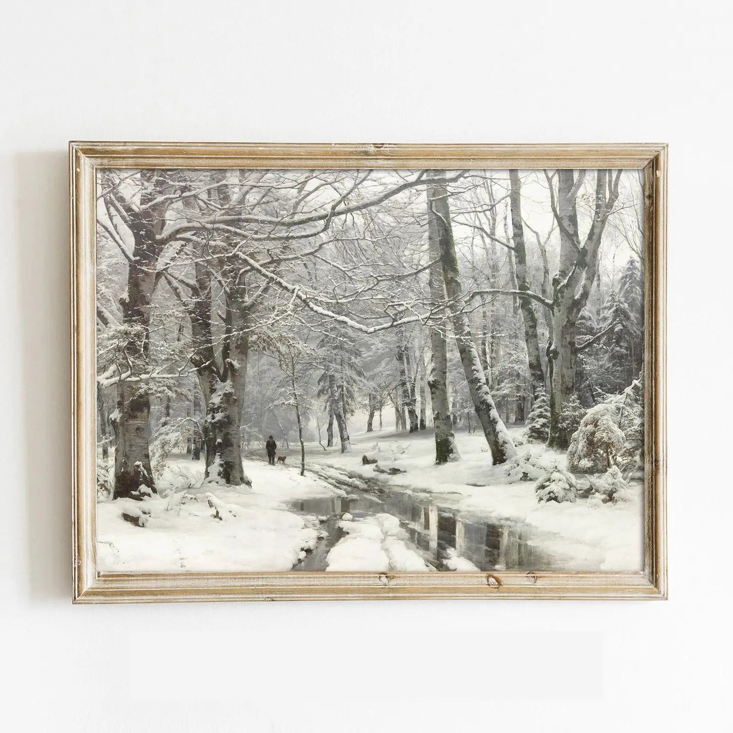 Vintage Snowy Stream Unframed Art Print - NY Gift Boutique