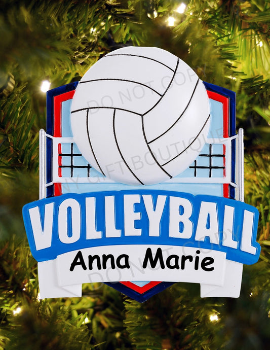 Volleyball Shield Personalized Ornament