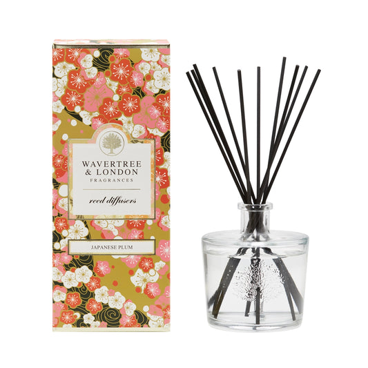 Wavertree & London reed diffuser with floral packaging on a white background