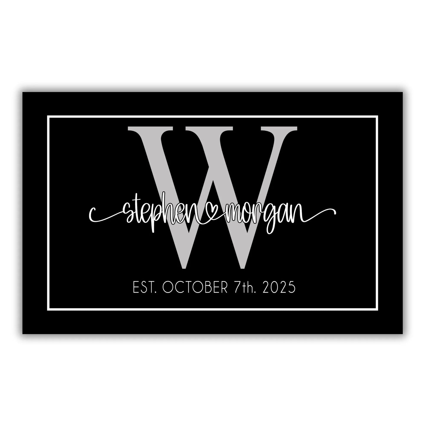 Wedding Initial & Date Door Mat