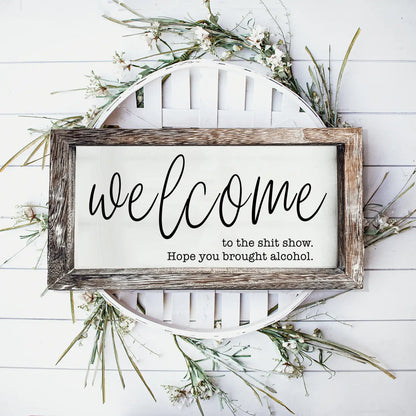 Paulownia Wood Framed Funny Sign - Assorted Designs